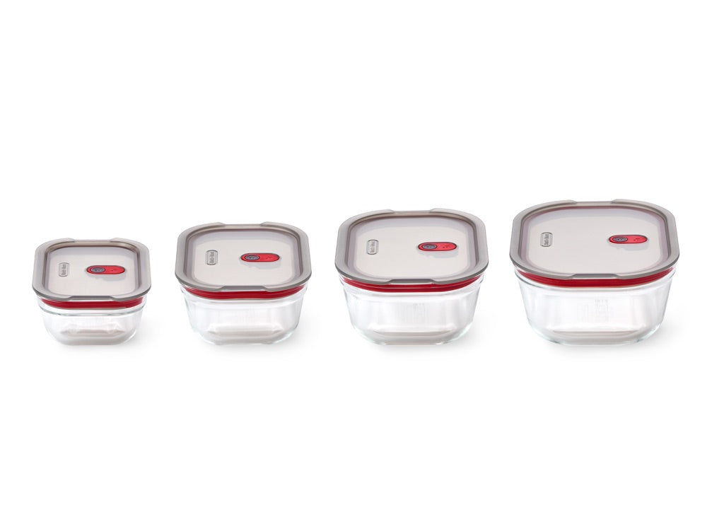 Black+Blum set glazen voedseldozen, gemengd (XS/S/M/L) - maaltijdvoorbereiding - set van 4