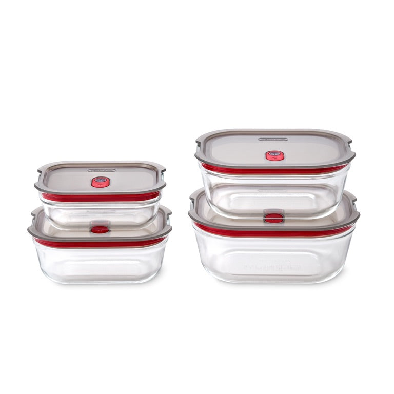 Black+Blum set glazen voedseldozen, gemengd (XS/S/M/L) - maaltijdvoorbereiding - set van 4