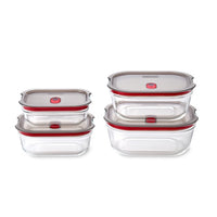 Black+Blum set glazen voedseldozen, gemengd (XS/S/M/L) - maaltijdvoorbereiding - set van 4