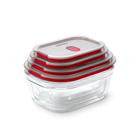 Black+Blum set glazen voedseldozen, gemengd (XS/S/M/L) - maaltijdvoorbereiding - set van 4