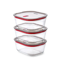 Black+Blum glazen voedselbox groot - maaltijdvoorbereiding - set van 3