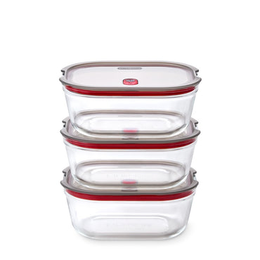 Black+Blum glazen voedselbox groot - maaltijdvoorbereiding - set van 3