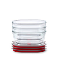 Black+Blum Set van 3 middelgrote glazen bewaardozen - maaltijdvoorbereiding