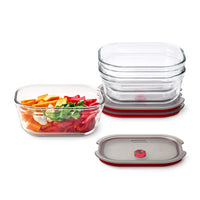 Black+Blum Set van 3 middelgrote glazen bewaardozen - maaltijdvoorbereiding