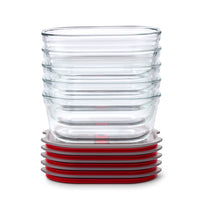 Black+Blum Glazen bewaardoos set middelgroot - maaltijdvoorbereiding - set van 5