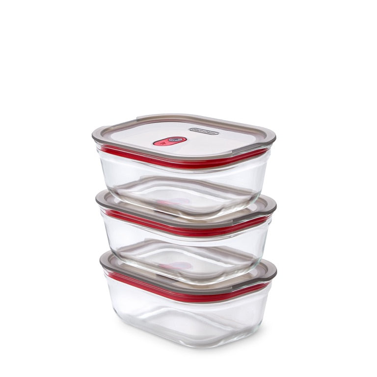 Black+Blum glazen voedseldoos set klein - maaltijdvoorbereiding - set van 3