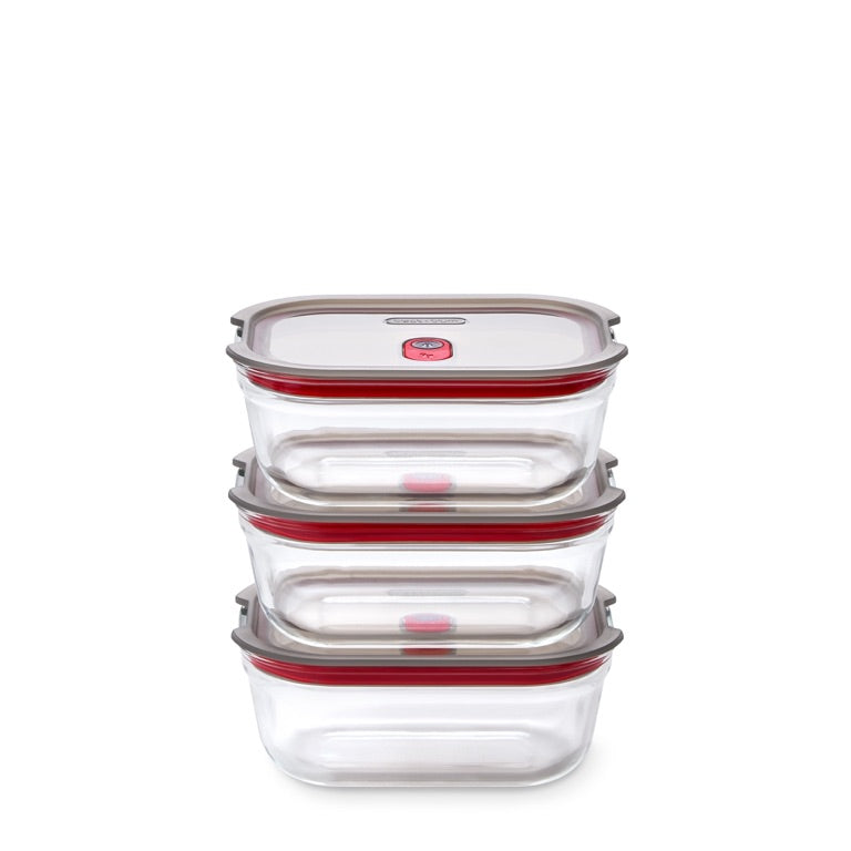 Black+Blum glazen voedseldoos set klein - maaltijdvoorbereiding - set van 3