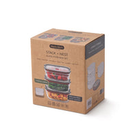 Black+Blum glazen voedseldoos set klein - maaltijdvoorbereiding - set van 3