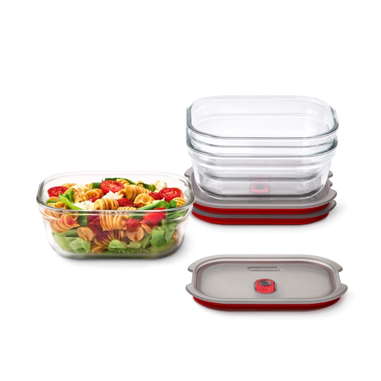 Black+Blum glazen voedseldoos set klein - maaltijdvoorbereiding - set van 3