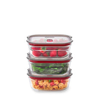 Black+Blum glazen voedseldoos set klein - maaltijdvoorbereiding - set van 3