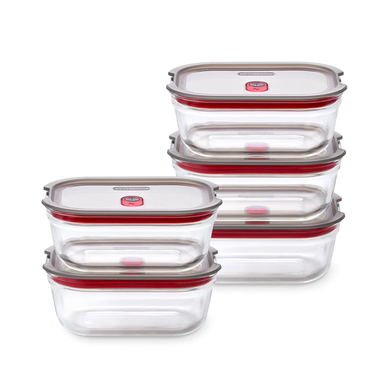 Black+Blum glazen voedselbox set klein - maaltijdvoorbereiding - set van 5