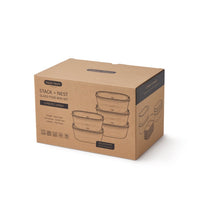 Black+Blum glazen voedselbox set klein - maaltijdvoorbereiding - set van 5