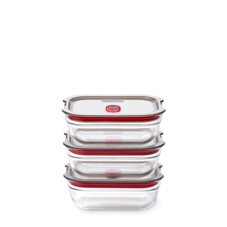 Black+Blum Glazen bewaardoos set XS - meal prep - set van 3