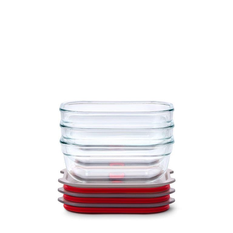 Black+Blum Glazen bewaardoos set XS - meal prep - set van 3