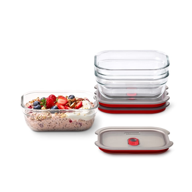 Black+Blum Glazen bewaardoos set XS - meal prep - set van 3