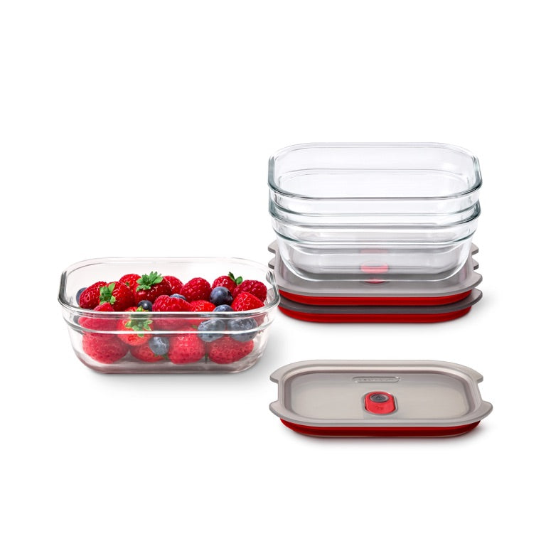 Black+Blum Glazen bewaardoos set XS - meal prep - set van 3