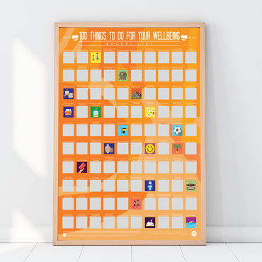 Gift Republic Krasposter - 100 dingen om te doen voor jouw welzijn
