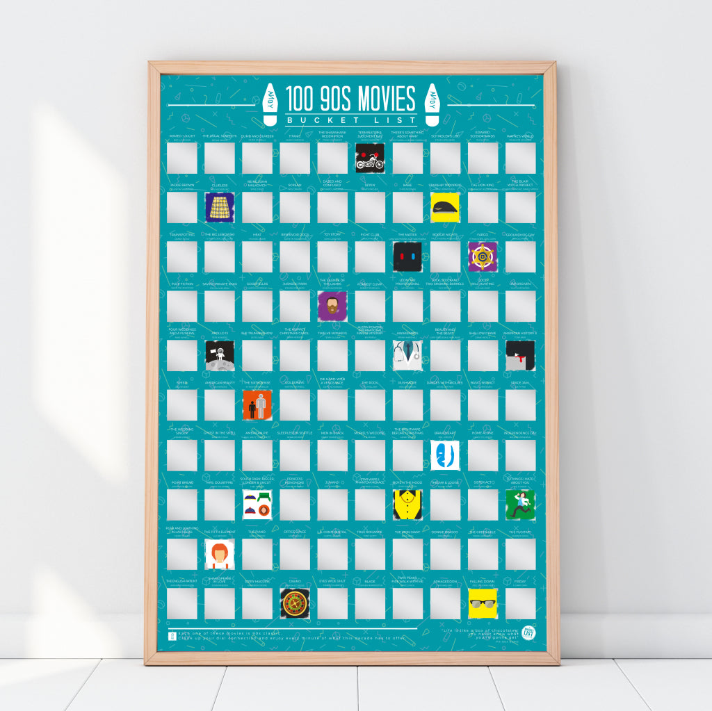 Gift Republic Scratch Poster - 100 Films from the 90s