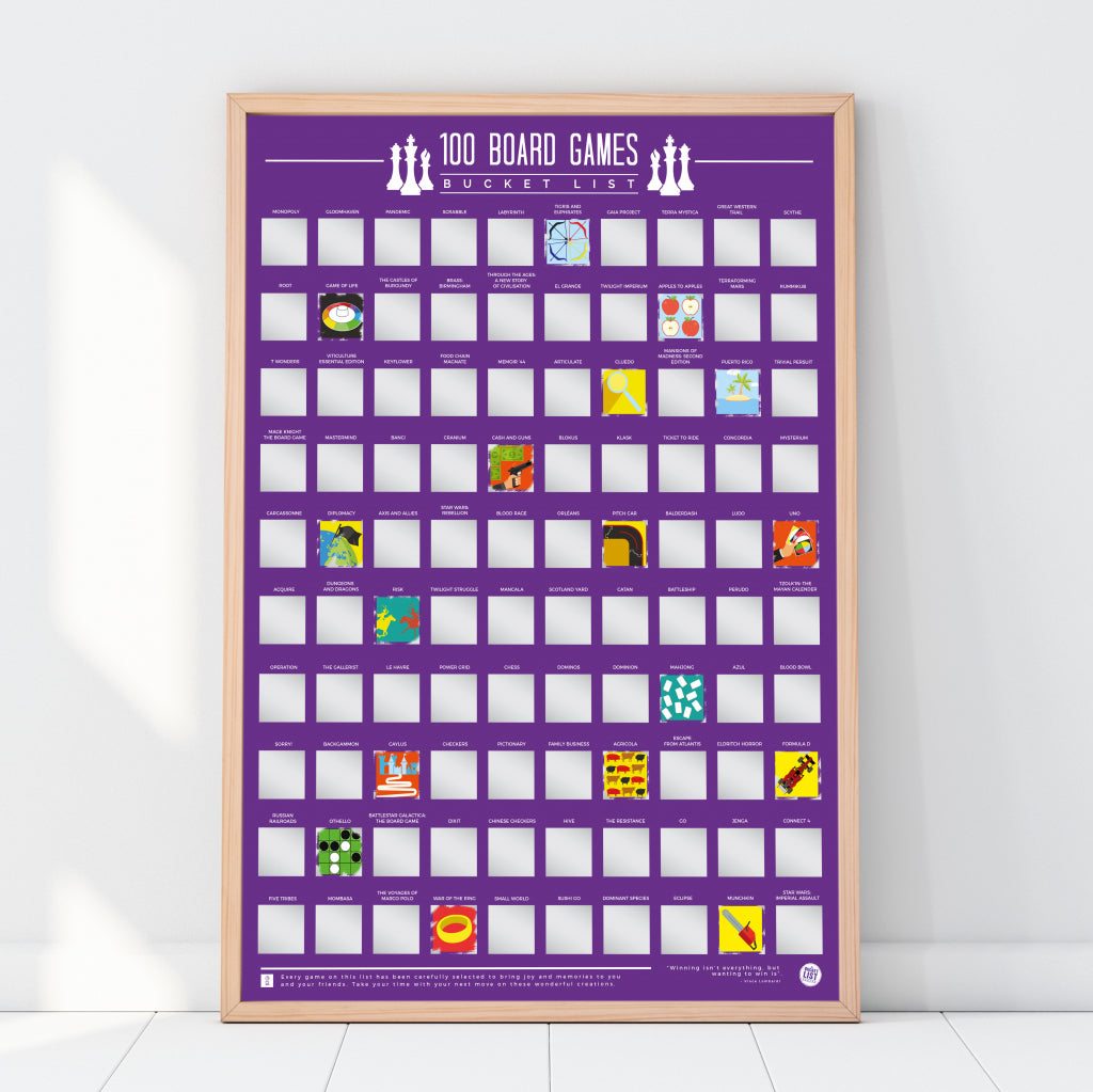Gift Republic Scratch Poster - 100 Board Games