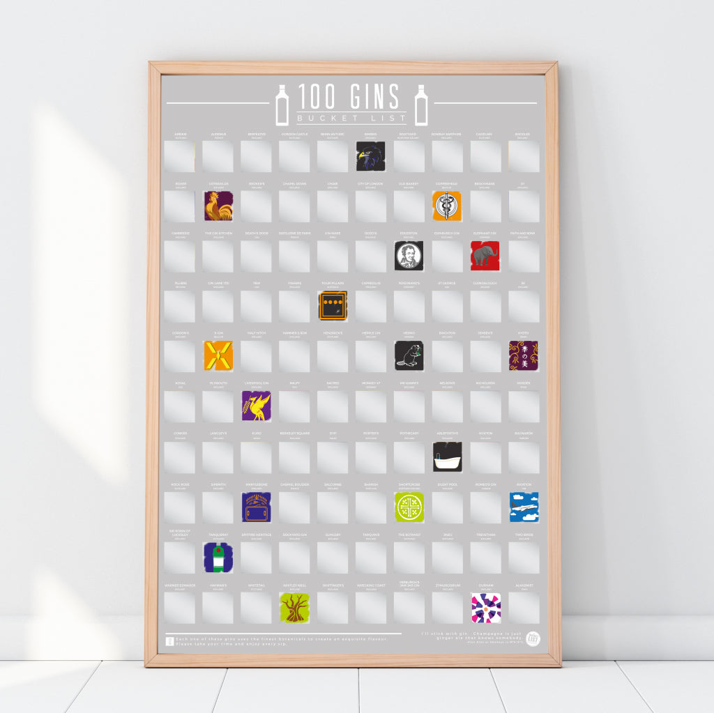 Gift Republic Scratch Poster - 100 Gins