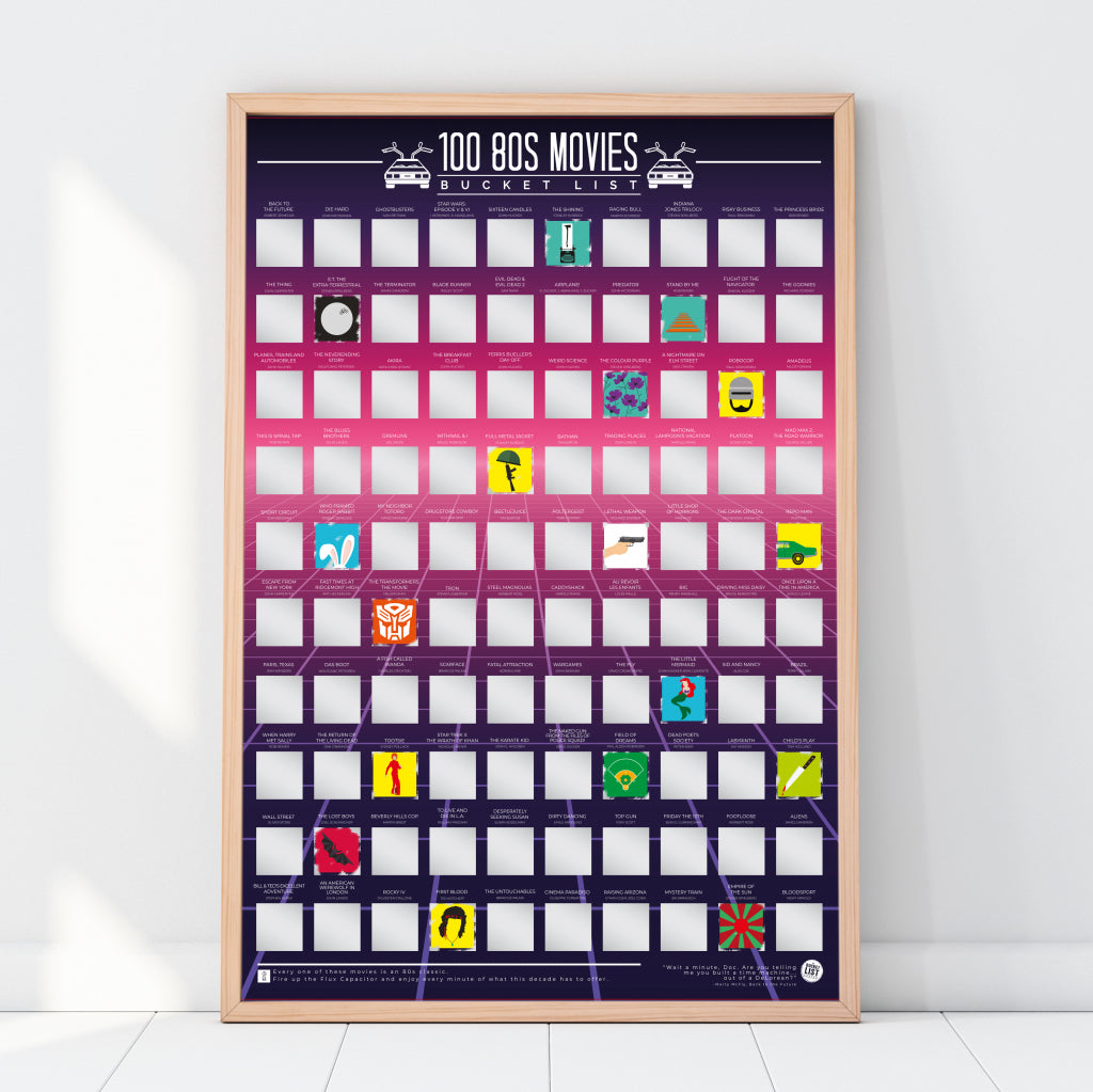 Gift Republic Scratch Poster - 100 Films from the 80s