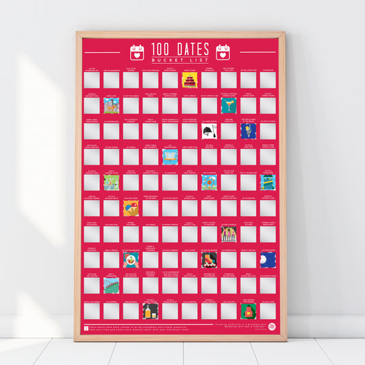 Gift Republic Scratch Poster - 100 Dates to Go On