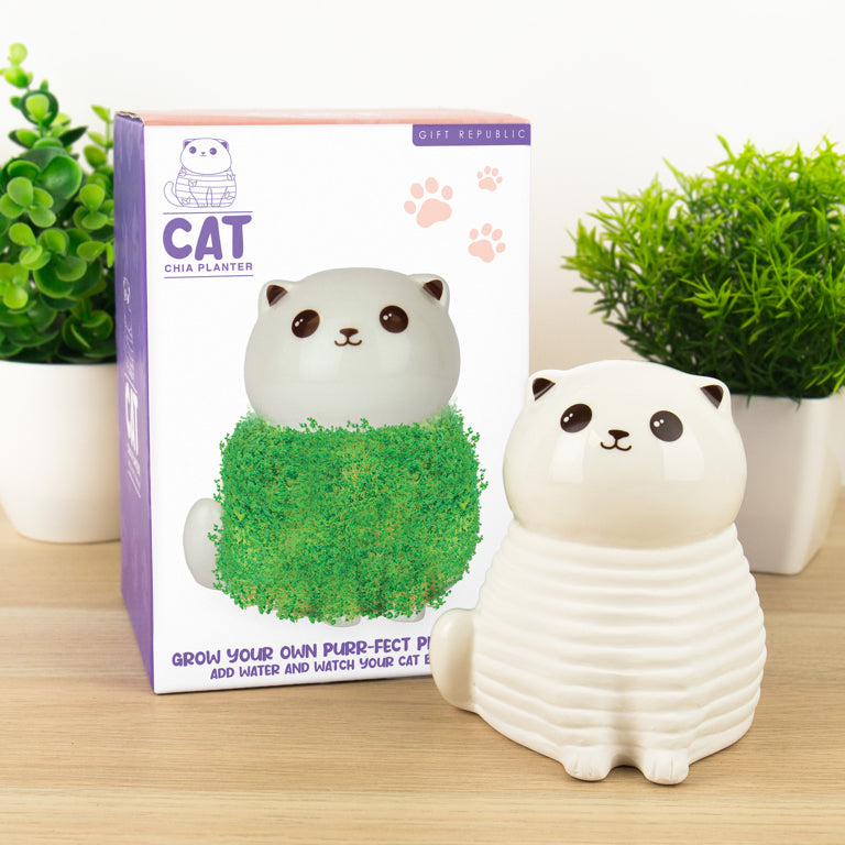 Gift Republic Plantenpot met chiazaden - Kat