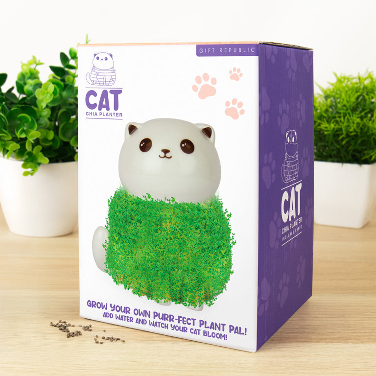 Gift Republic Plantenpot met chiazaden - Kat