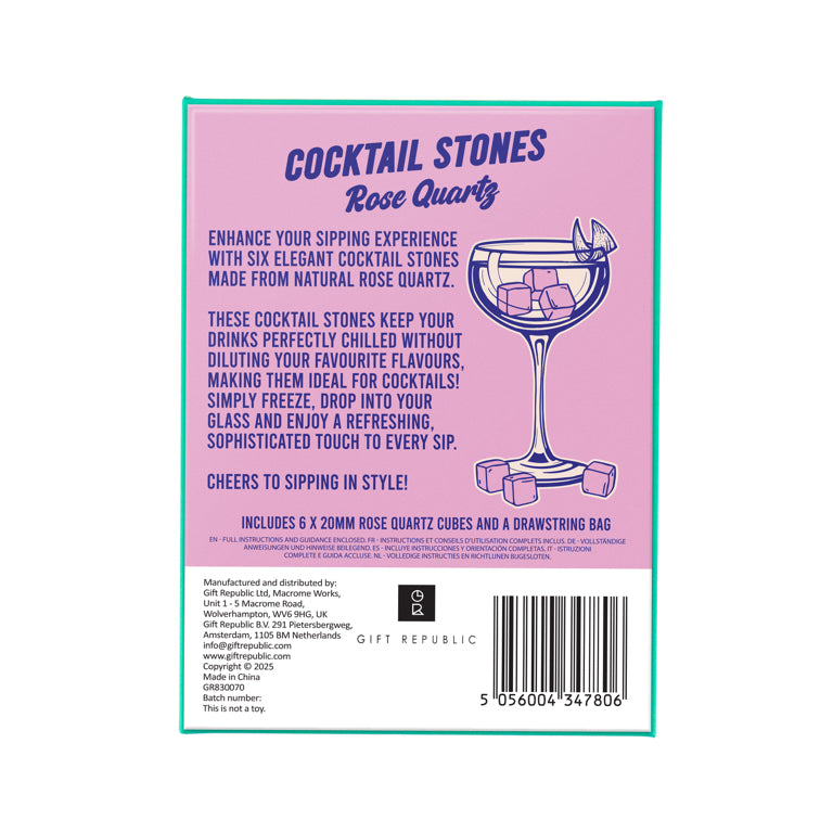 Gift Republic Cocktailstenen - Rozenkwarts