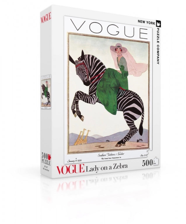 New York Puzzle Company Puzzel Dame op een Zebra - 500 stuks