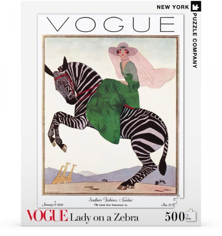 New York Puzzle Company Puzzel Dame op een Zebra - 500 stuks