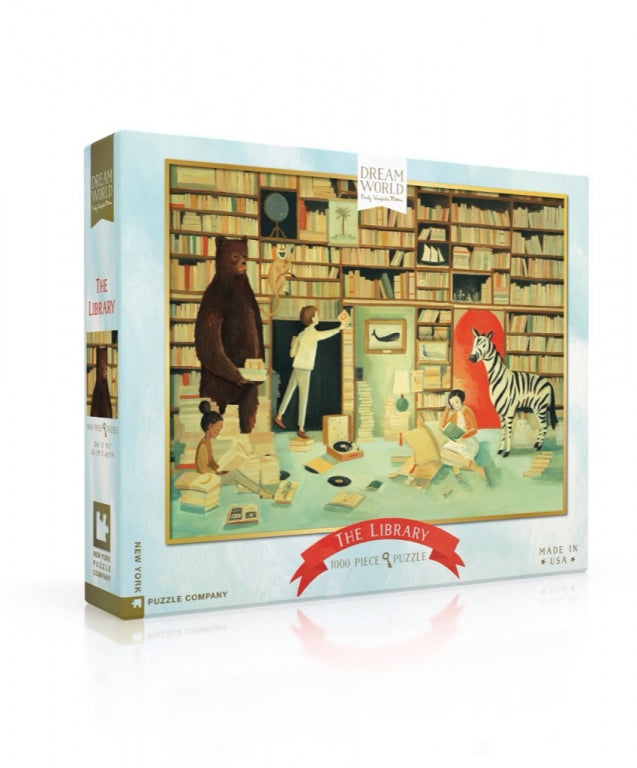 New York Puzzle Company Puzzle Die Bibliothek - 1000 Teile