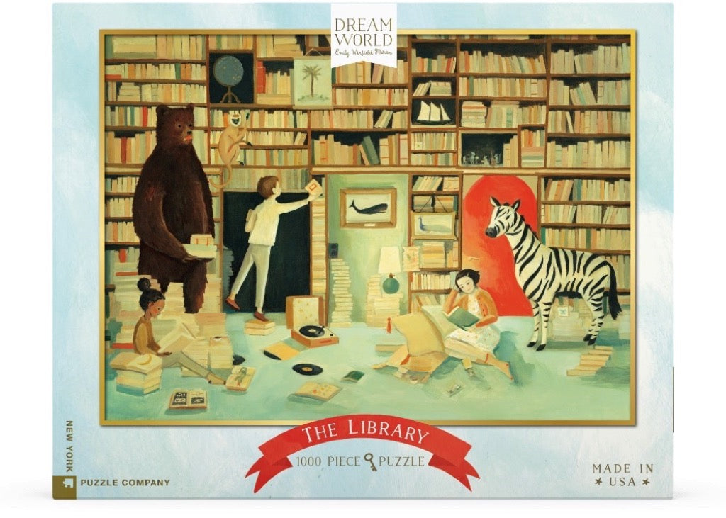 New York Puzzle Company Puzzle Die Bibliothek - 1000 Teile