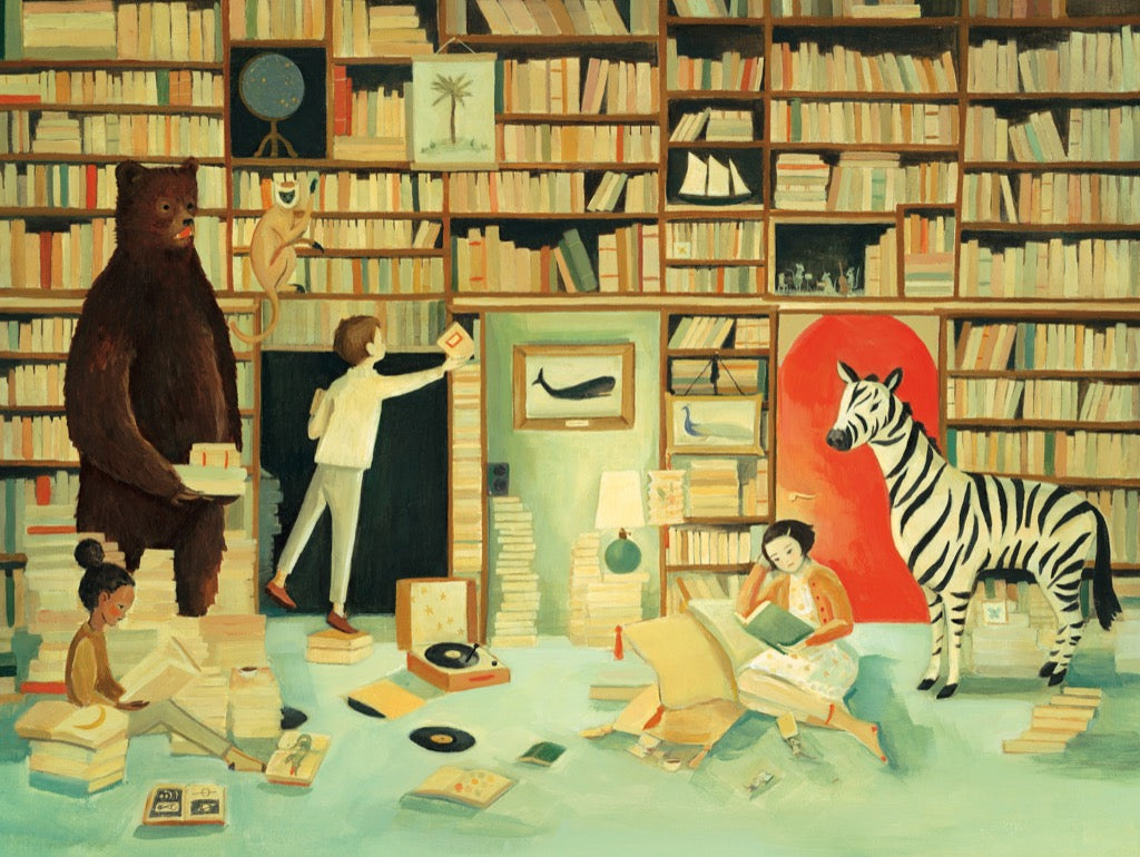 New York Puzzle Company Puzzle Die Bibliothek - 1000 Teile