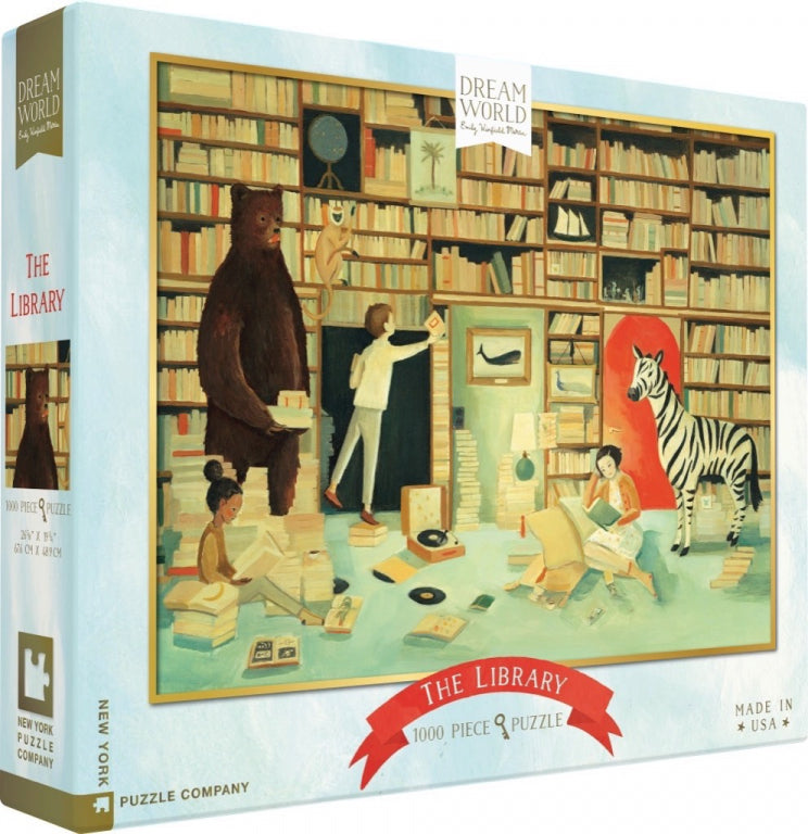 New York Puzzle Company Puzzle Die Bibliothek - 1000 Teile