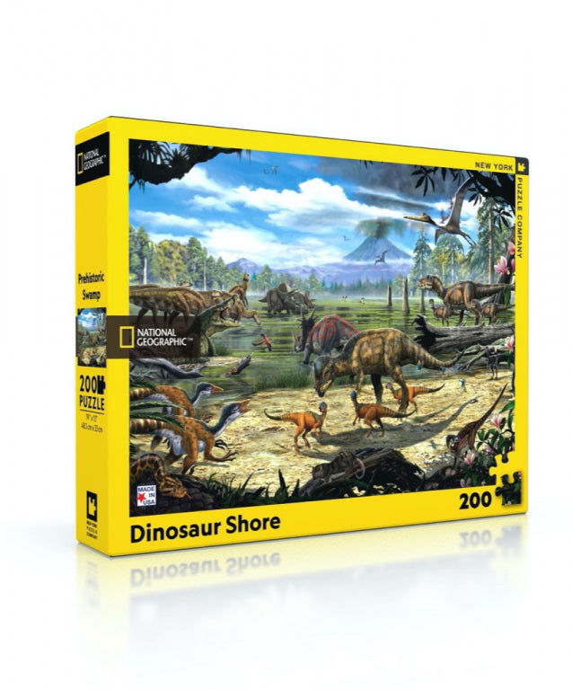 New York Puzzle Company Dinosaurier-Ufer-Puzzle – 200 Teile