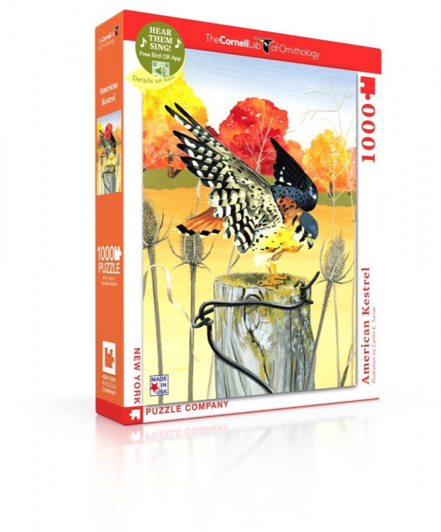 New York Puzzle Company Cornell Lab Amerikanischer Turmfalke Puzzle - 1000 Teile