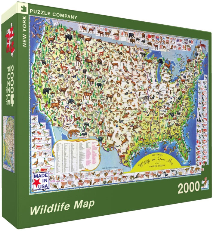 New York Puzzle Company Puzzel Dierenkaart - 2000 stukjes