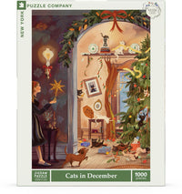 New York Puzzle Company Puzzel - Katten in december - 1000 stukjes