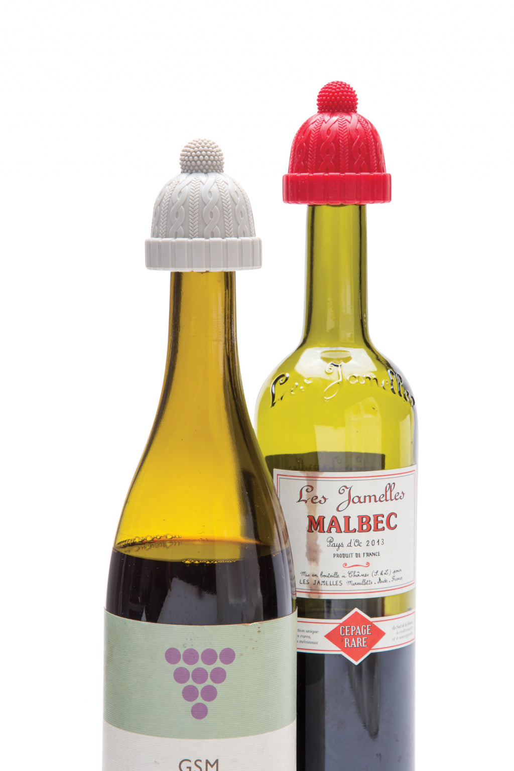 Monkey Business Wijnstopper Beanie set van 2 - Rood/Grijs