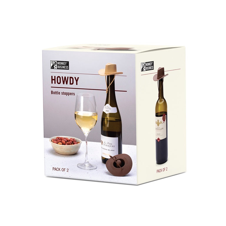 Monkey Business Wine Stopper Howdy Set of 2