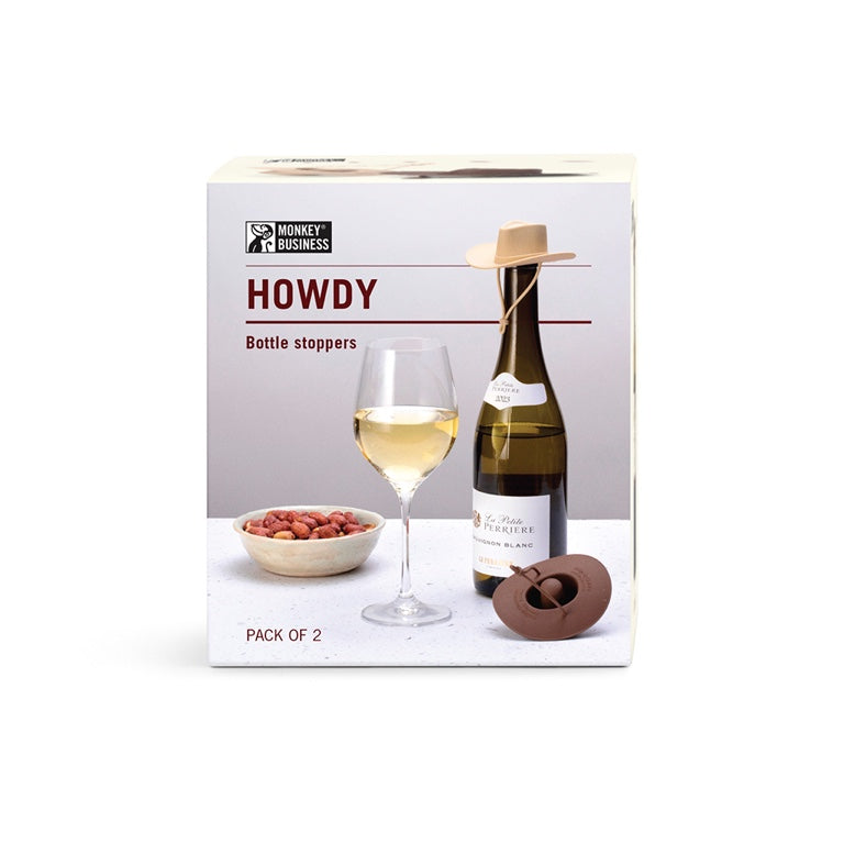 Monkey Business Wine Stopper Howdy Set of 2