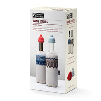 Monkey Business flessenhoes en wijnstopper Wine Knits set van 4 - rood/grijs