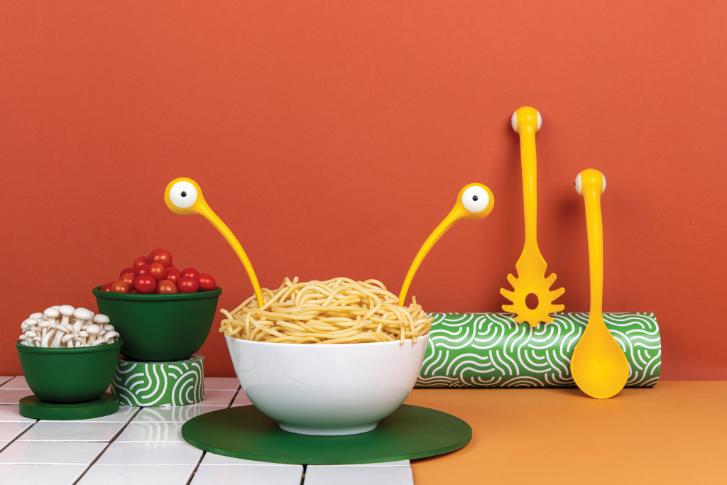 Ototo Pasta & opscheplepel Pasta Monsters - Geel