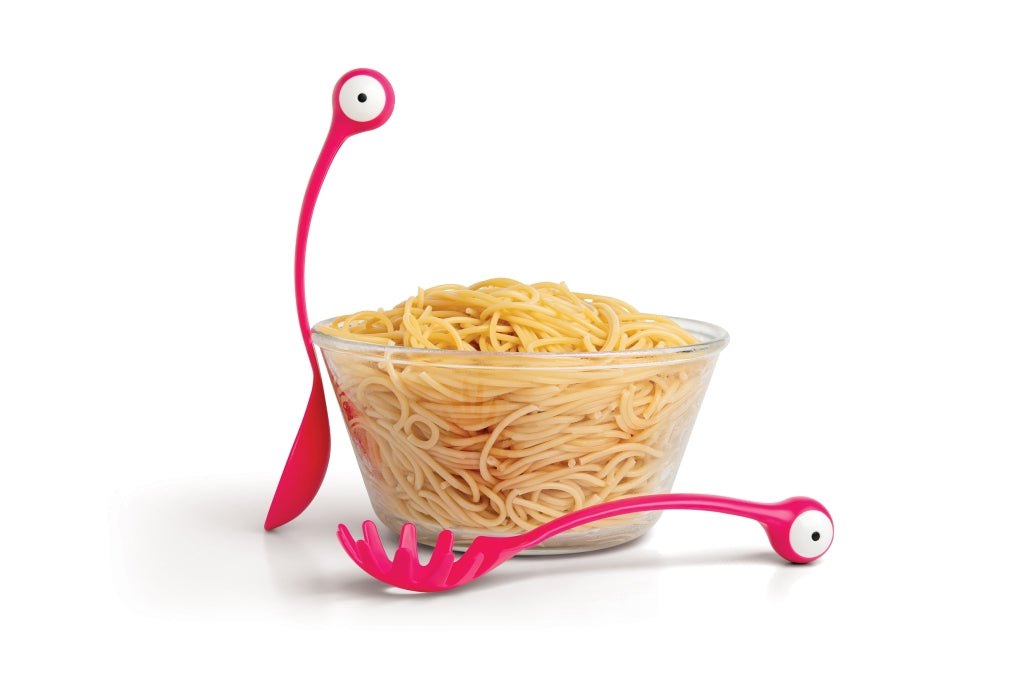 Ototo Pastalepel & opscheplepel Pasta Monsters - Roze