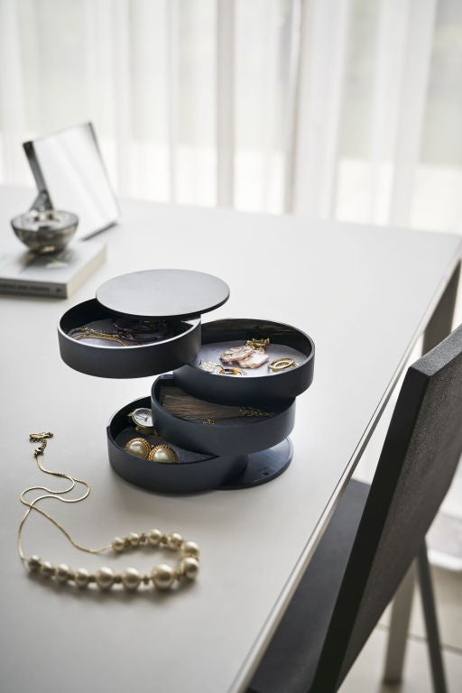 Yamazaki Tower Sieradenorganizer 4-laags - Zwart sfeer