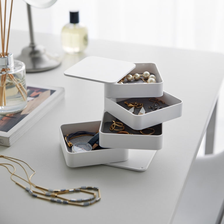 Yamazaki Tower Sieradenorganizer vierkant 4-laags - Wit