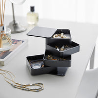 Yamazaki Tower Jewelry Organizer Square 4-Tier Black
