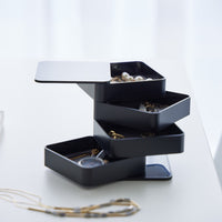 Yamazaki Tower Jewelry Organizer Square 4-Tier Black