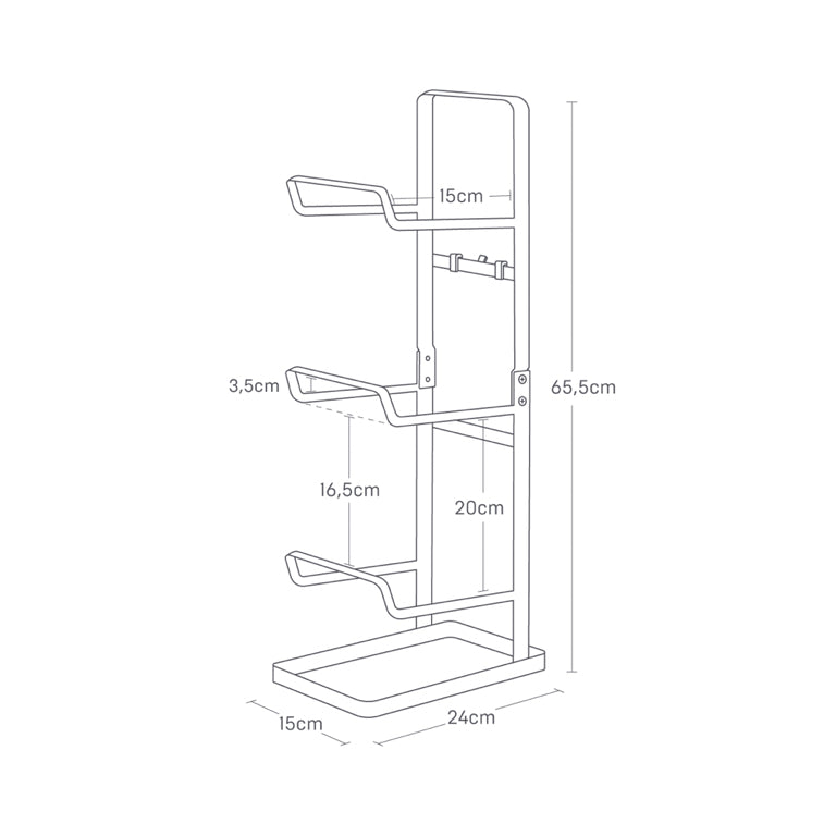 Yamazaki Tower Aufbewahrungsregal für Fitnesszubehör – Schwarz